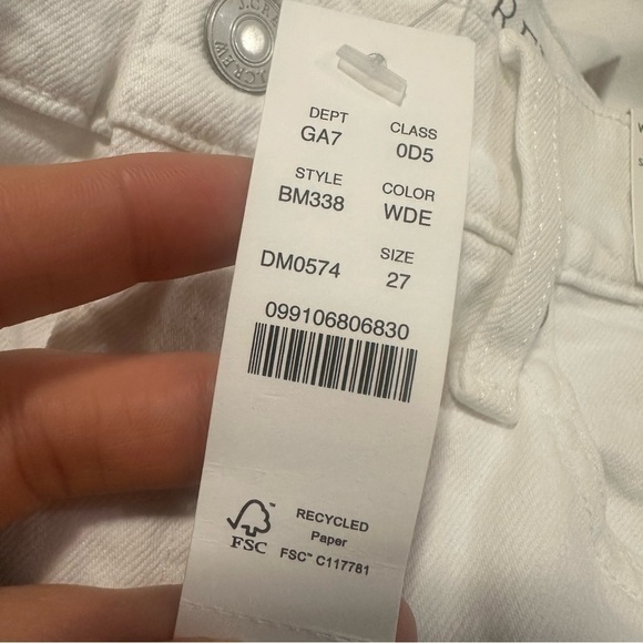 J crew wide leg denim trouser pants in white - Picture 4 of 4